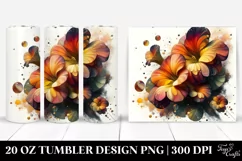 glossy glass nasturtium with marble splash | 20 oz Tumbler Product Image 1