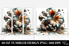 glossy glass nasturtium with marble splash | 20 oz Tumbler Product Image 1