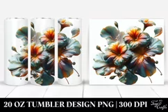 glossy glass nasturtium with marble splash | 20 oz Tumbler Product Image 1