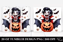 Watercolor Funny Vampire, Transparent 20 Oz Tumbler Product Image 1