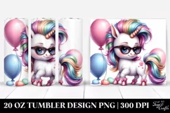 Cute Baby Unicorn Posing as Johny Bravo Watercolor | 20 oz Product Image 1