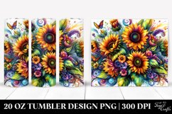Vibrant Sunflowers Drawing | 20 oz Tumbler Product Image 1