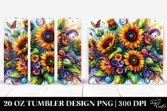 Vibrant Sunflowers Drawing | 20 oz Tumbler Product Image 1