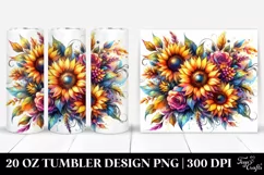 Vibrant Sunflowers Drawing | 20 oz Tumbler Product Image 1