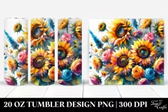 Vibrant Sunflowers Drawing | 20 oz Tumbler Product Image 1