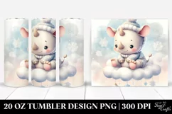 Cute Baby Rhino | 20 Oz Tumbler Product Image 1