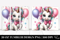 Cute Baby Unicorn Posing as Johny Bravo Watercolor | 20 oz Product Image 1