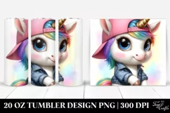 Cute Baby Unicorn Posing as Johny Bravo Watercolor | 20 oz Product Image 1