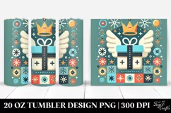 Colorful Flat Gift Box with Angel Wings Clipart Product Image 1
