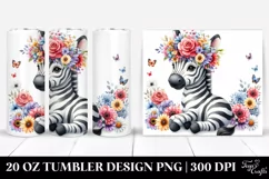 Cartoon Zebra Flower Crown | 20 oz Tumbler Product Image 1