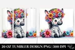 Cartoon Zebra Flower Crown | 20 oz Tumbler Product Image 1