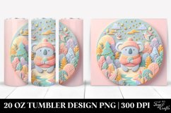 3D Embossed Koala Clipart 20 Oz Tumbler Product Image 1