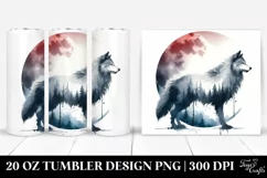 Simple Washed Watercolor with Werewolf | 20 oz Tumbler Product Image 1