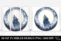 Simple Washed Watercolor Werewolf | 20 oz Tumbler Product Image 1