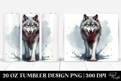 Simple Washed Watercolor Werewolf | 20 oz Tumbler Product Image 1