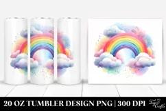Colorful Watercolor Pastel Rainbow | 20 oz Tumbler Product Image 1
