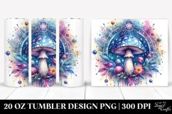 Vibrant Magical Celestial Mushroom Clipart, 20 Oz Tumbler Product Image 1