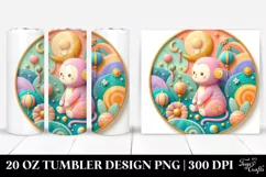 3D Embossed Colorful Monkey Clipart 20 Oz Tumbler Product Image 1