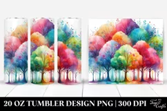 Colorful Pastel Rainbow Trees Watercolor | 20 oz Tumbler Product Image 1