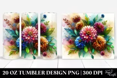 Colorful Small Stained Zinnia | 20 oz Tumbler Product Image 1