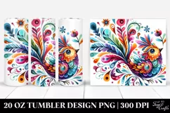 Colorful Whimsical Bird | 20 Oz Tumbler Product Image 1