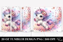 Cute Baby Unicorn Tumbling with Spring Petals | 20 oz Product Image 1