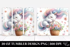 Baby Unicorn Tumbling with Spring Petals | 20 Oz Tumbler Product Image 1