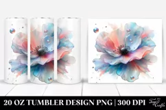 Pastel Poppy, Transparent 20 Oz Tumbler Product Image 1