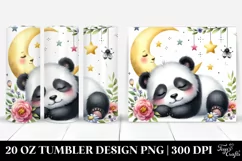 Sleeping Baby Panda Watercolor | 20 oz Tumbler Product Image 1