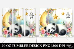 Sleeping Baby Panda Watercolor | 20 oz Tumbler Product Image 1