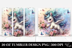 Cute Baby Unicorn Tumbling with Spring Petals | 20 oz Product Image 1