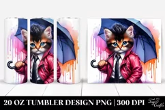 Cute Cat Posed, Transparent 20 Oz Tumbler Product Image 1
