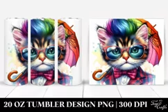 Cute Cat Posed, Transparent 20 Oz Tumbler Product Image 1