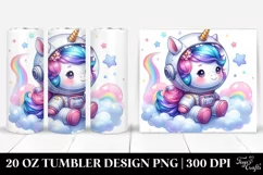 Pastel Cute Unicorn Astronaut. 20 oz Tumbler Design Product Image 1