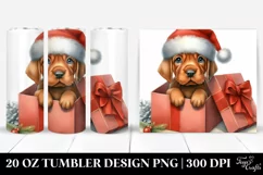 Watercolor Vizsla with Santa Hat, Transparent 20 Oz Tumbler Product Image 1