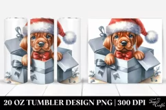 Watercolor Vizsla with Santa Hat, Transparent 20 Oz Tumbler Product Image 1