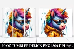 Cute Unicorn Posed, Transparent 20 Oz Tumbler Product Image 1