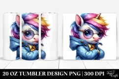 Cute Unicorn Posed, Transparent 20 Oz Tumbler Product Image 1