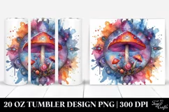 Vibrant Magical Celestial Mushroom 20 Oz Tumbler Product Image 1