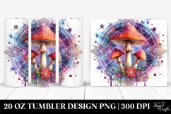 Vibrant Magical Mushroom Clipart 20 Oz Tumbler Product Image 1