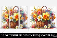 Colorful Basket and Narcissus Tumbler Product Image 1