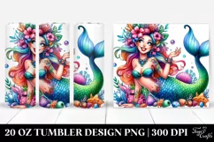 Funny Mermaid Drawing | 20 oz Tumbler Product Image 1
