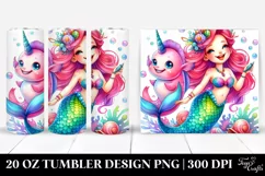Funny Mermaid Drawing | 20 oz Tumbler Product Image 1