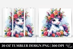 Cute Baby Unicorn Drawing | 20 oz Tumbler Product Image 1