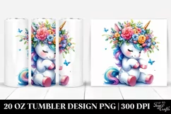 Cute Baby Unicorn Drawing | 20 oz Tumbler Product Image 1