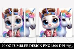 Cute Baby Unicorn Posing as Johny Bravo Watercolor | 20 oz Product Image 1