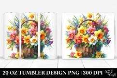 20 Oz Tumbler Sublimation | Vibrant Narcissus Watercolor Product Image 1
