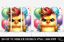 Expressive Baby Chicken with Balloons 20 Oz Tumbler Product Image 1