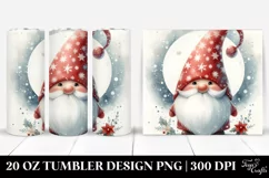 Christmas Gnome in Watercolor, Transparent 20 Oz Tumbler Product Image 1