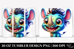 Colorful Baby Rhino Cartoon | 20 Oz Tumbler Product Image 1